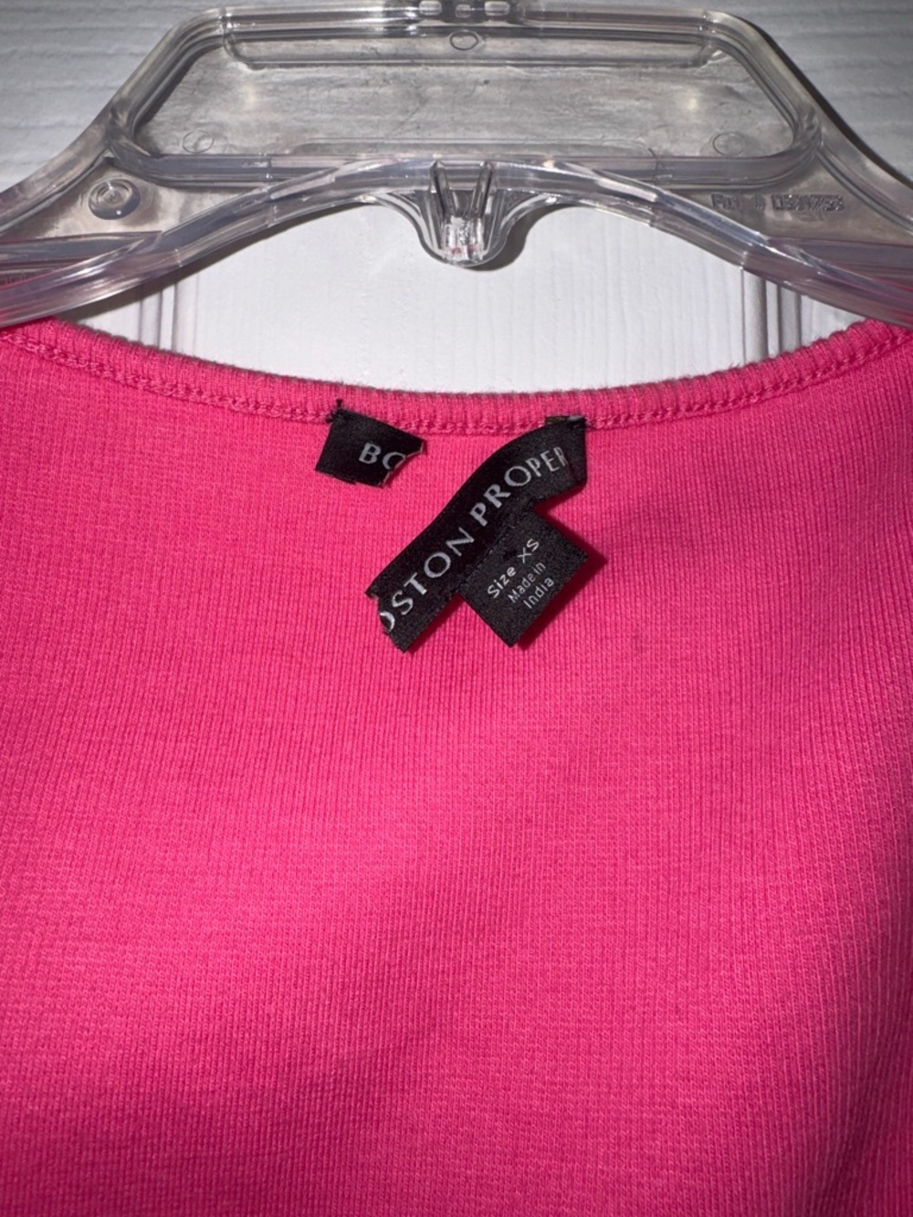 Boston Proper Dark Pink Linen Ruffle Ribbed Top! - Picture 3 of 3